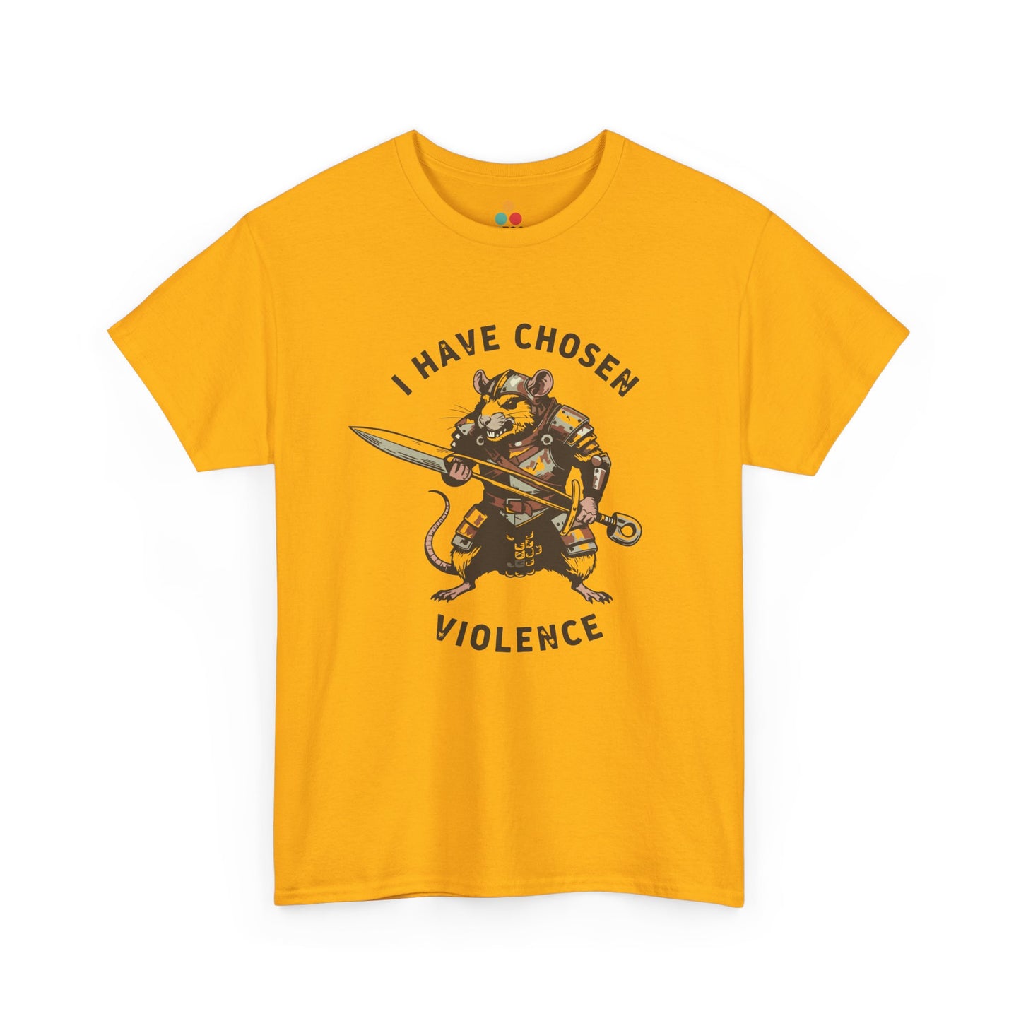 Warrior Rat Graphic T-Shirt - "I Have Chosen Violence" Funny Gamer Meme Tee | TEEZOCA 