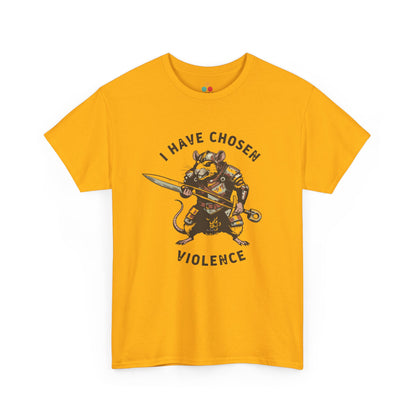 Warrior Rat Graphic T-Shirt - "I Have Chosen Violence" Funny Gamer Meme Tee | TEEZOCA 