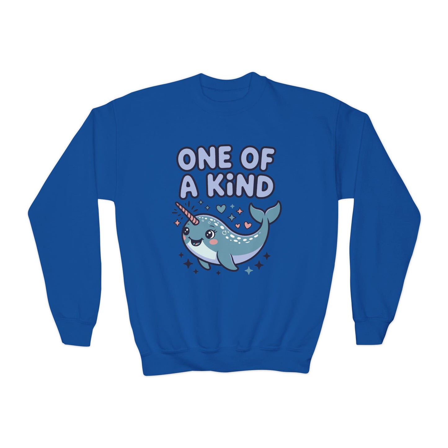 One of a Kind Narwhal Youth Crewneck Sweatshirt TEEZOCA