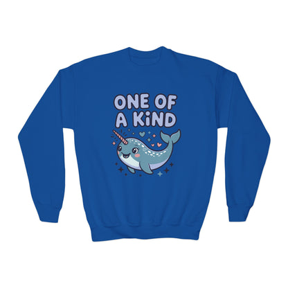 One of a Kind Narwhal Youth Crewneck Sweatshirt TEEZOCA