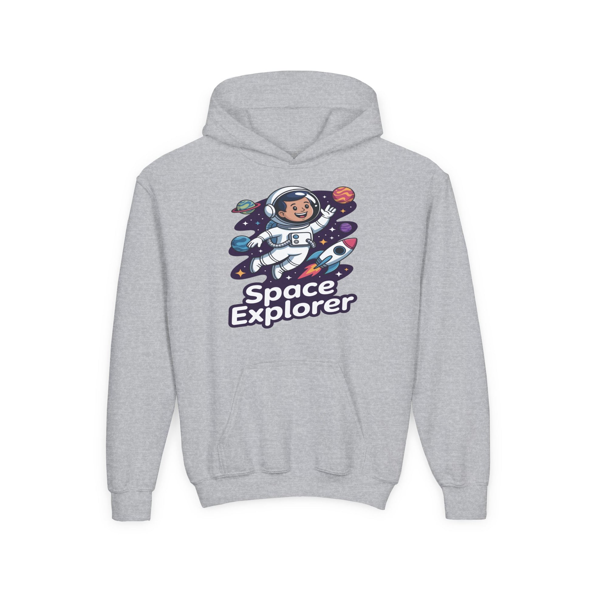 Youth Hoodie — "Space Explorer" Cute Astronaut Kids Pullover TEEZOCA