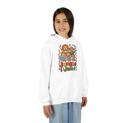 Youth Jungle Jam Hoodie — Cute Musical Animal Kids Sweatshirt TEEZOCA