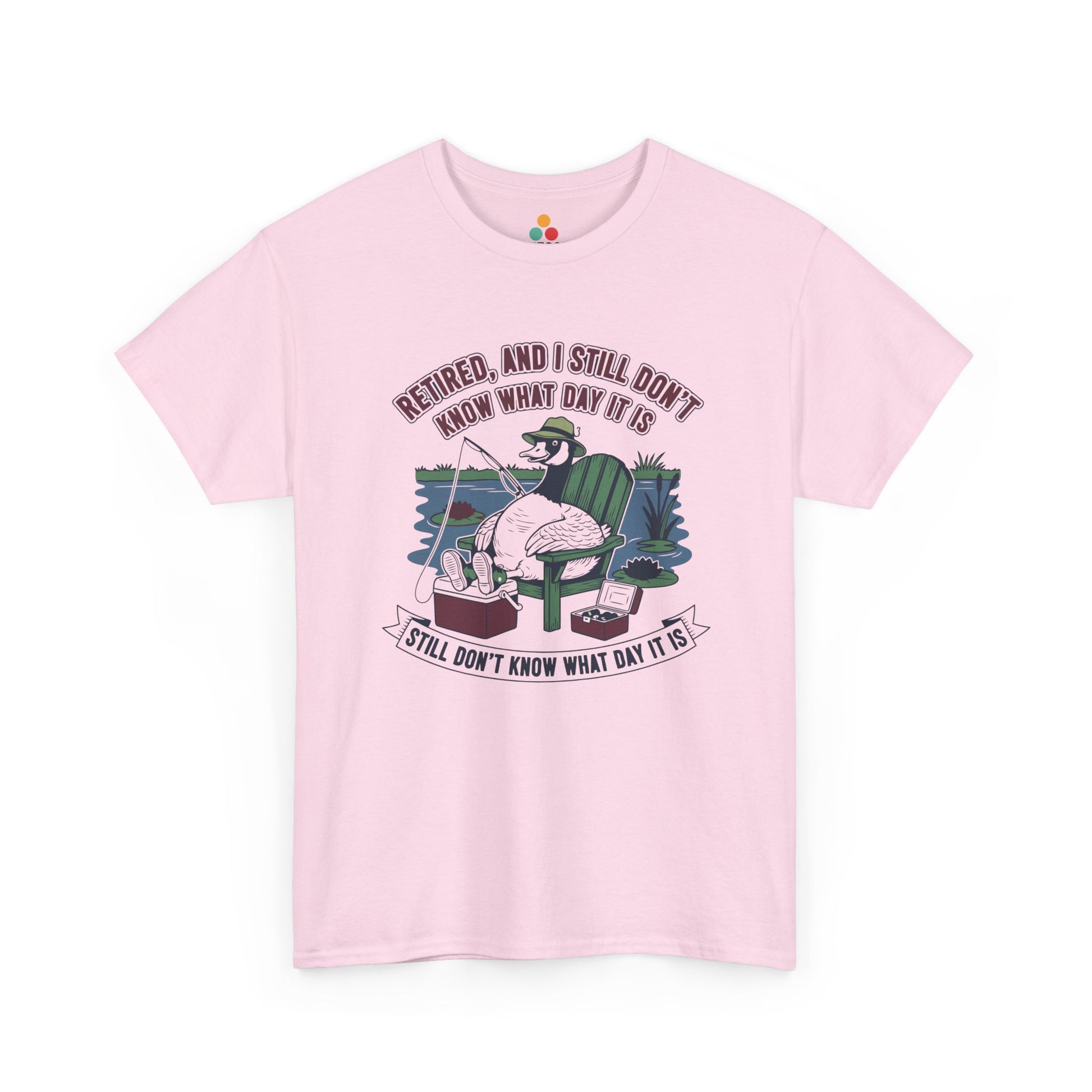 Retired Goose Fishing T‑Shirt – "Retired & Still Don't Know What Day It Is" Funny Retirement Tee | TEEZOCA 