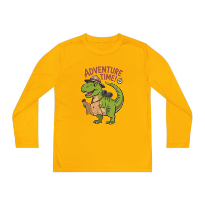 Adventure Time Kids Long Sleeve Tee — Explorer T-Rex Map Shirt TEEZOCA