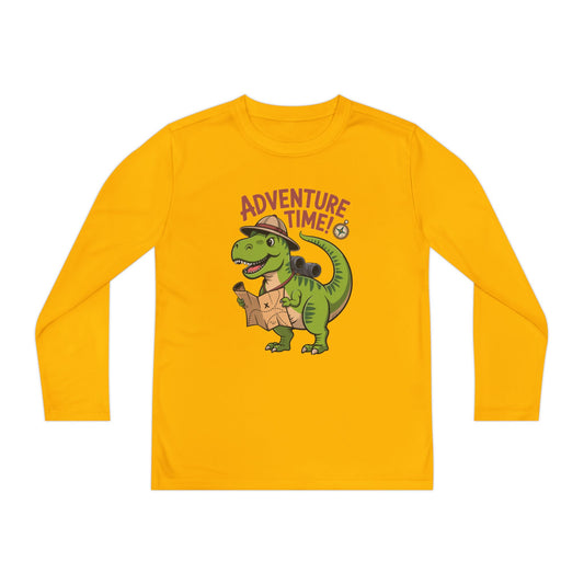 Adventure Time Kids Long Sleeve Tee — Explorer T-Rex Map Shirt TEEZOCA