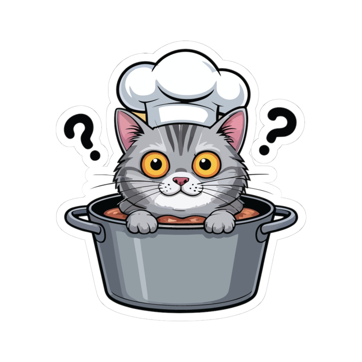 TEEZOCA funny chef cat cartoon sticker