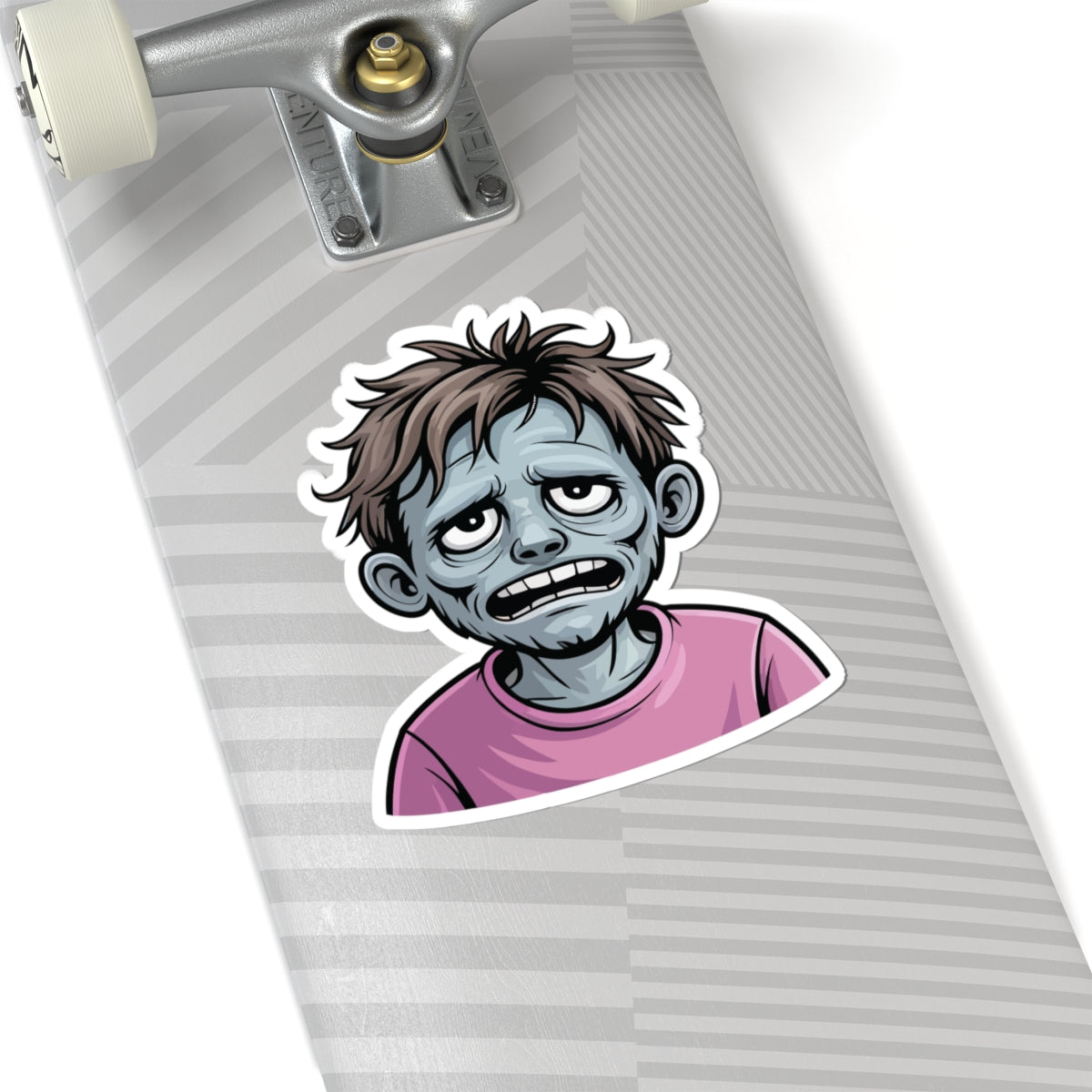 TEEZOCA tired zombie morning sticker exhausted face illustration