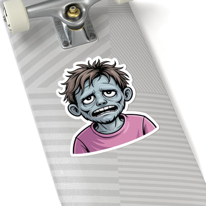 TEEZOCA tired zombie morning sticker exhausted face illustration