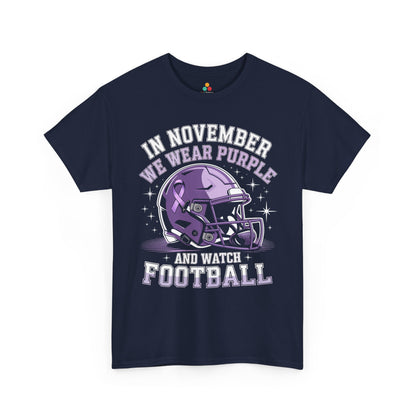 We Wear Purple Alzheimer Awareness Football Unisex T-shirt | TEEZOCA 