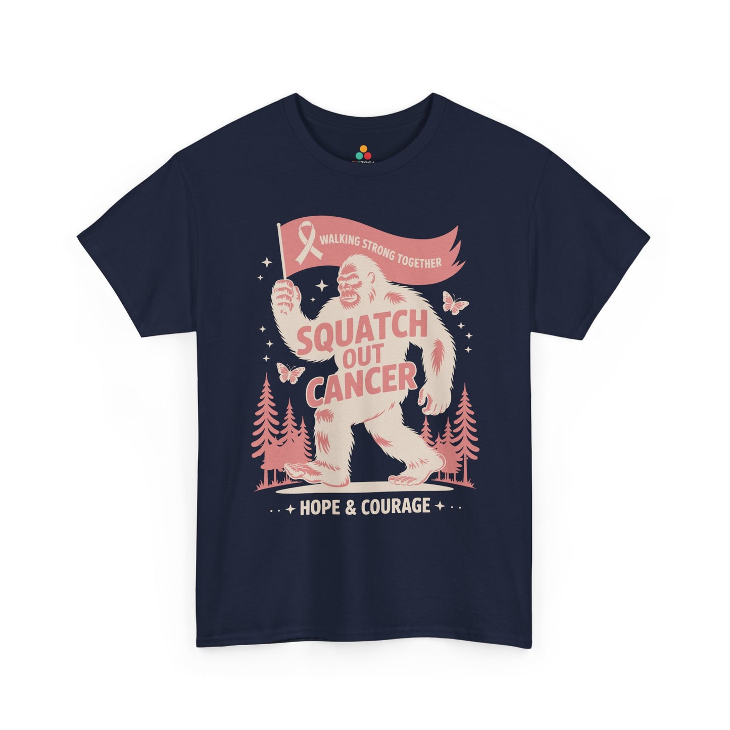 Squatch Out Cancer Hope & Courage Breast Cancer Awareness Unisex T-shirt | TEEZOCA 