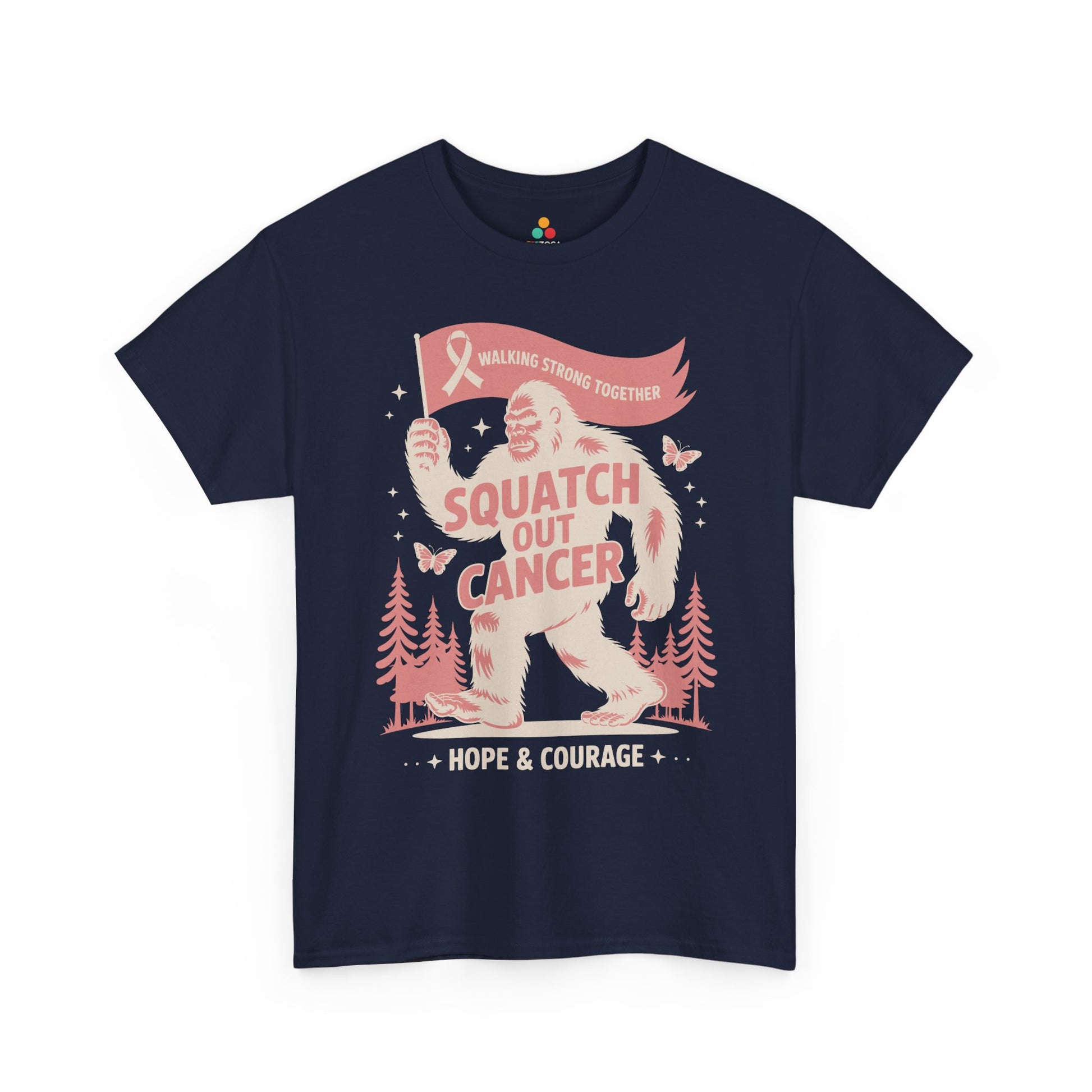 Squatch Out Cancer Hope & Courage Breast Cancer Awareness Unisex T-shirt | TEEZOCA 
