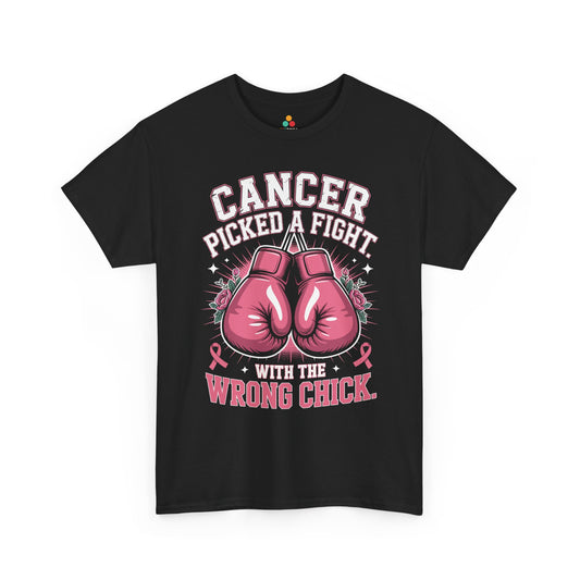 Cancer Picked a Fight With the Wrong Chick Breast Cancer Awareness Unisex T-shirt | TEEZOCA 