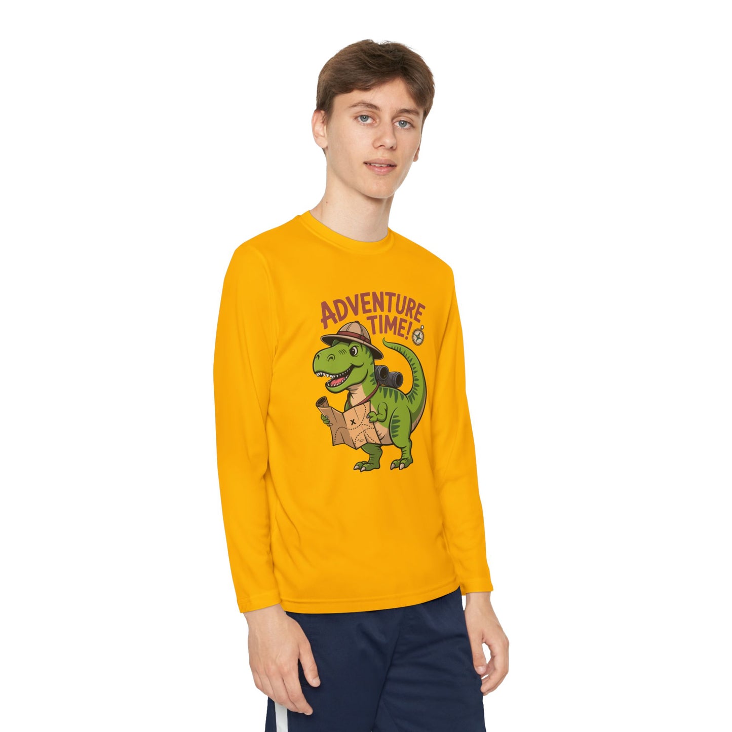 Adventure Time Kids Long Sleeve Tee — Explorer T-Rex Map Shirt TEEZOCA
