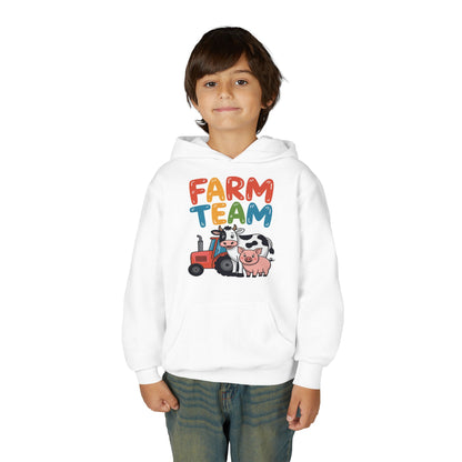Farm Team Kids Hoodie – Cute Farm Animals Design | TEEZOCA 
