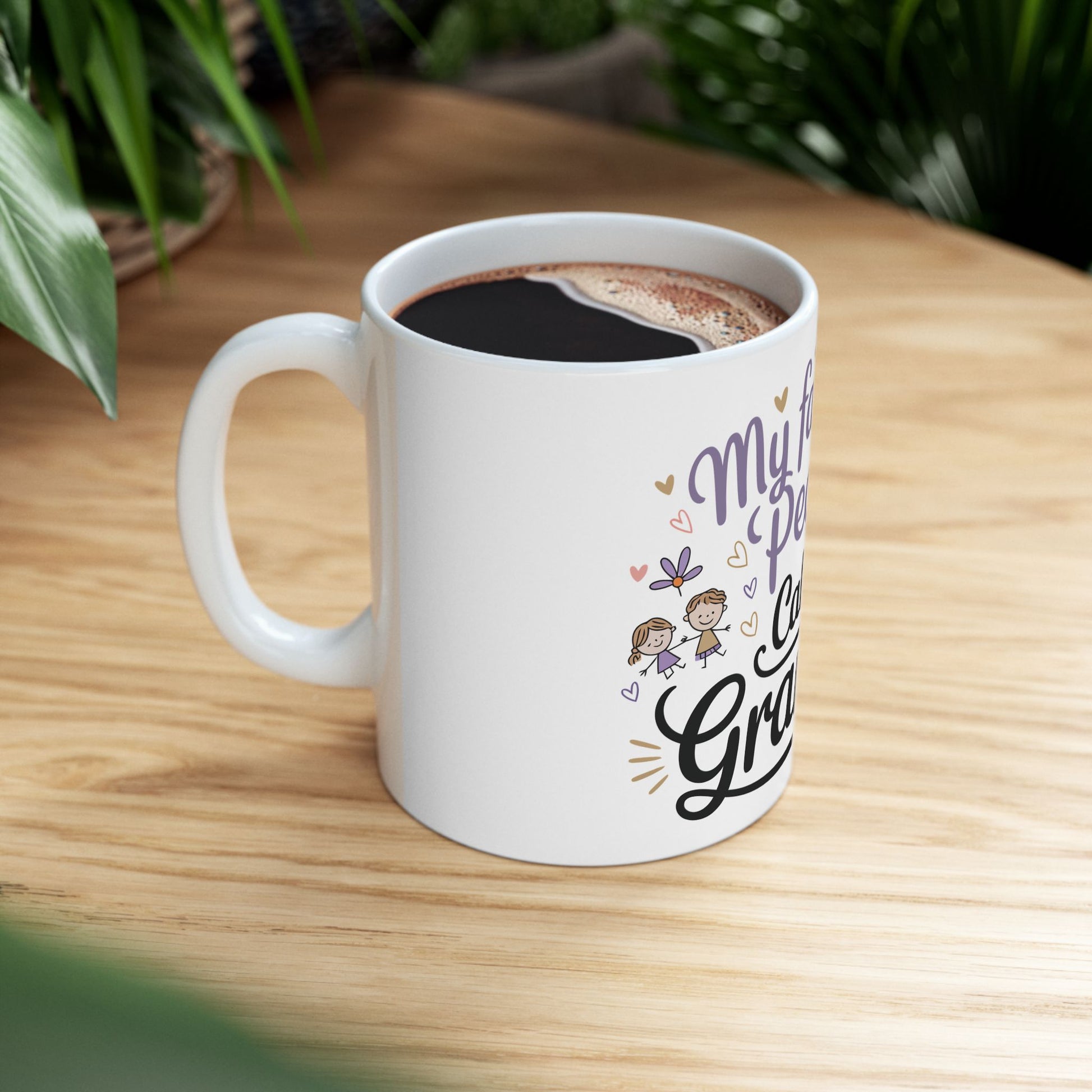 TEEZOCA statement mug with My Favorite People Call Me Grandma family-themed design