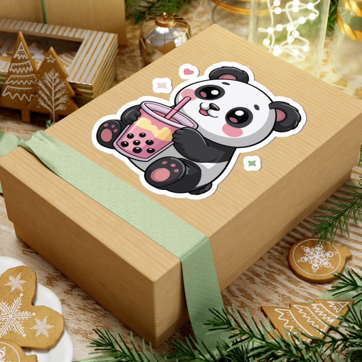 TEEZOCA cute panda bubble tea sticker for laptop, planner, journal, and sticker packs