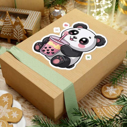 TEEZOCA cute panda bubble tea sticker for laptop, planner, journal, and sticker packs
