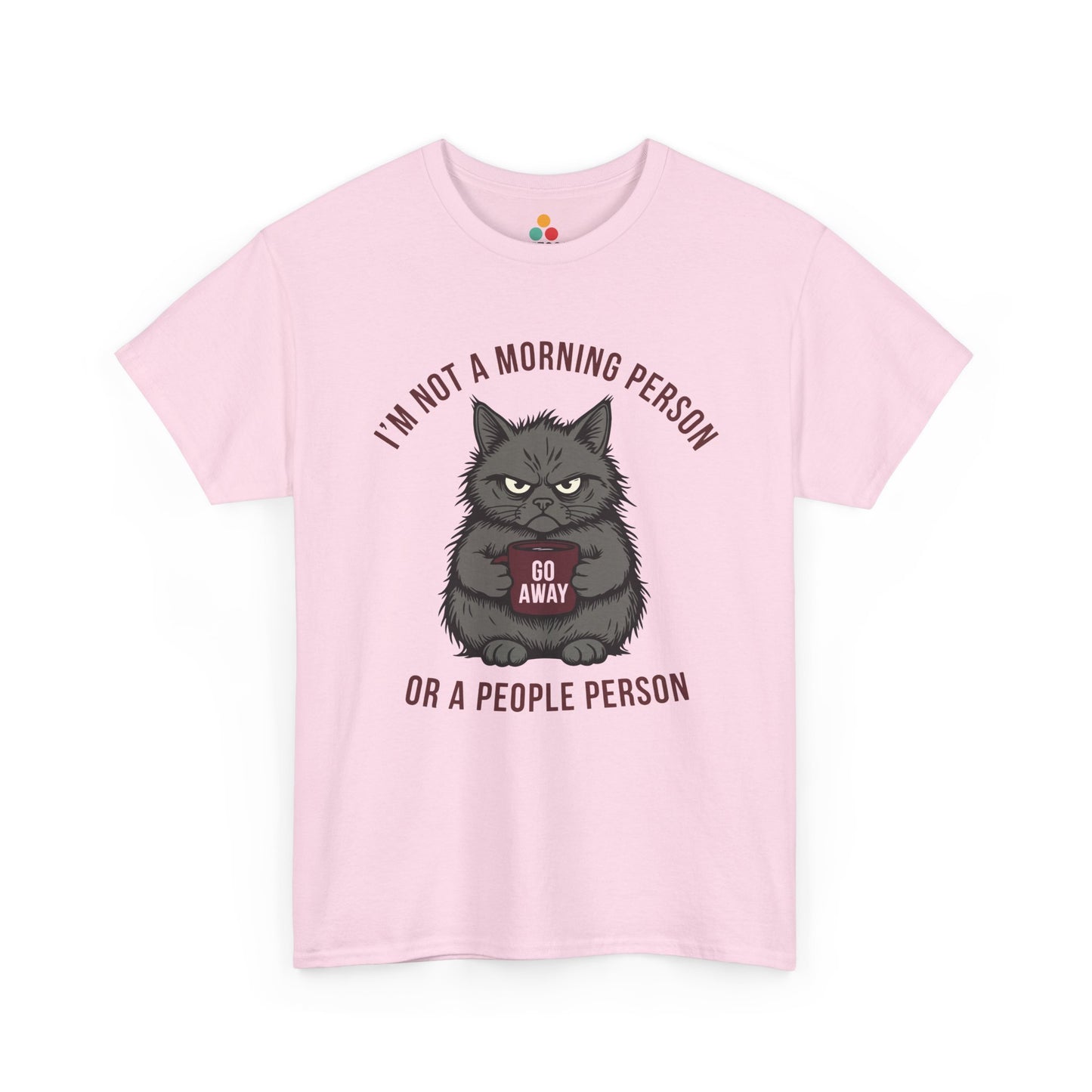 Grumpy Cat Coffee T‑Shirt – “I’m Not a Morning Person or a People Person” Funny Introvert Tee | TEEZOCA 