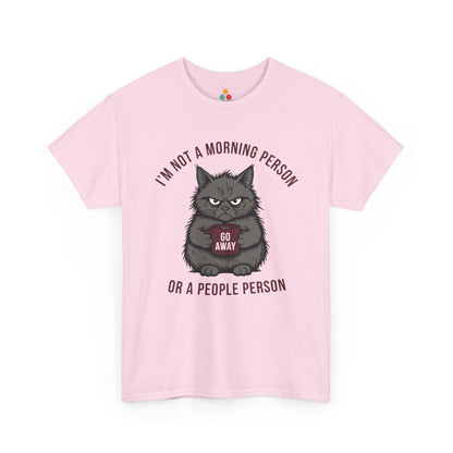Grumpy Cat Coffee T‑Shirt – “I’m Not a Morning Person or a People Person” Funny Introvert Tee | TEEZOCA 