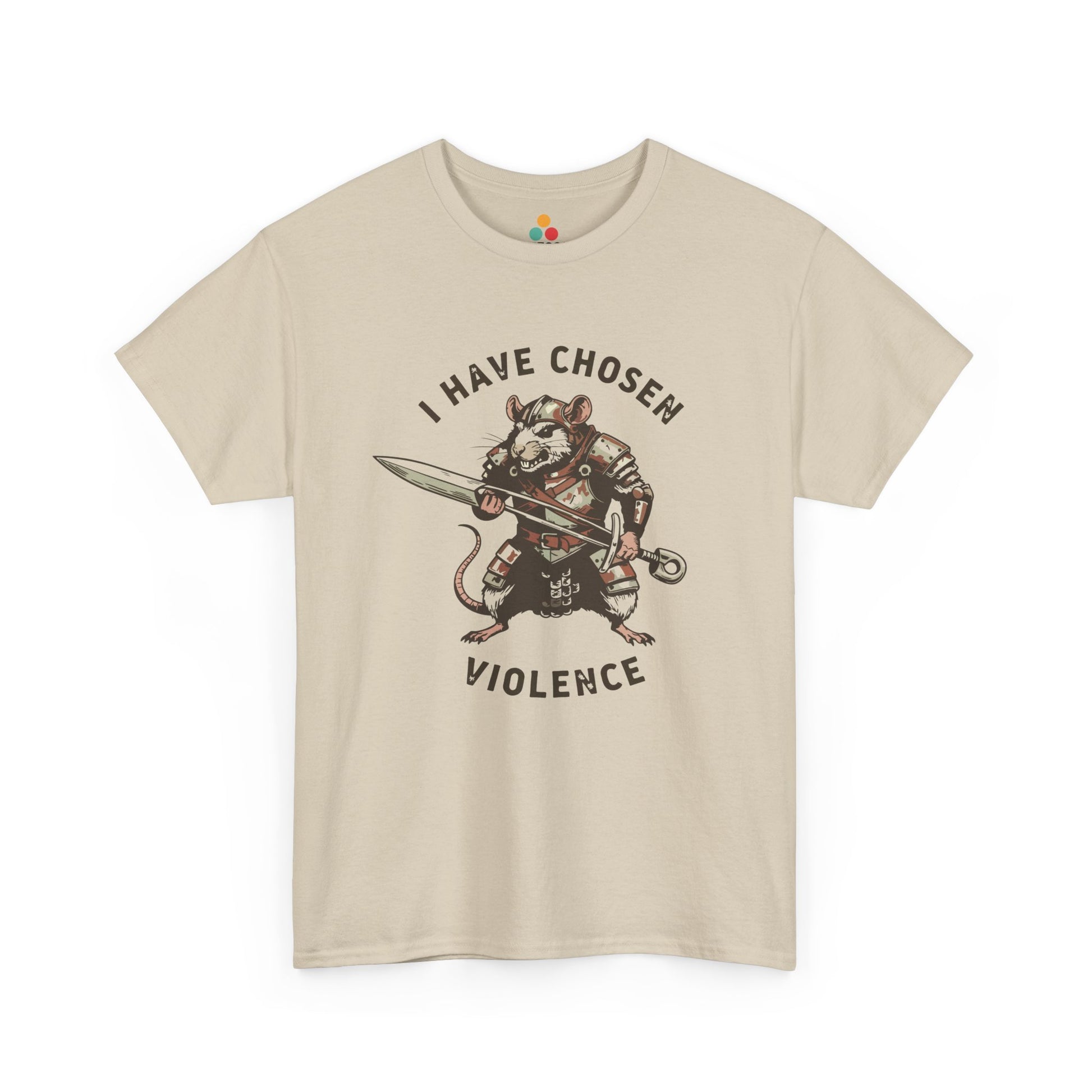 Warrior Rat Graphic T-Shirt - "I Have Chosen Violence" Funny Gamer Meme Tee | TEEZOCA 
