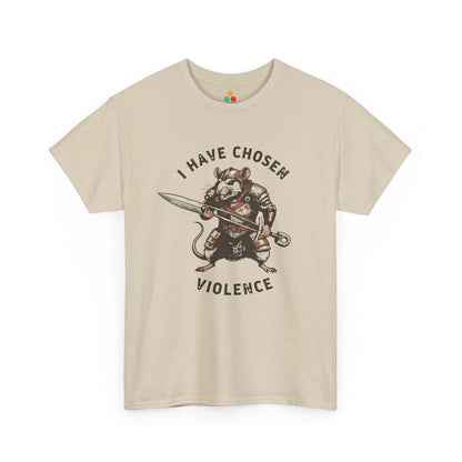 Warrior Rat Graphic T-Shirt - "I Have Chosen Violence" Funny Gamer Meme Tee | TEEZOCA 