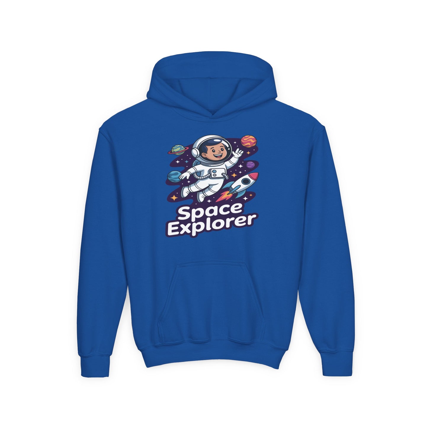 Youth Hoodie — "Space Explorer" Cute Astronaut Kids Pullover TEEZOCA