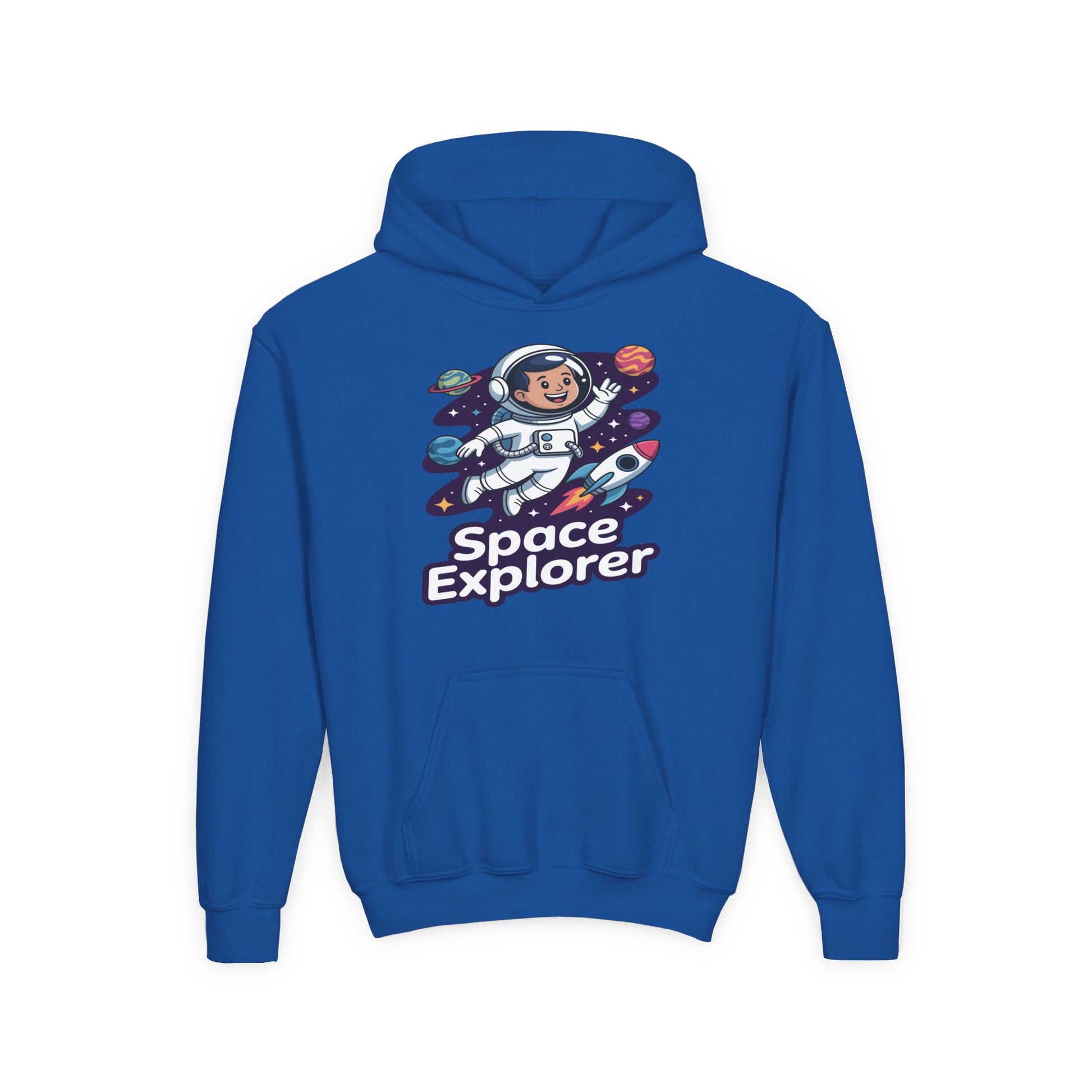 Youth Hoodie — "Space Explorer" Cute Astronaut Kids Pullover TEEZOCA