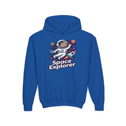 Youth Hoodie — "Space Explorer" Cute Astronaut Kids Pullover TEEZOCA