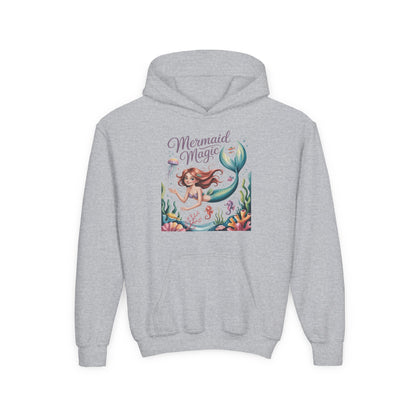 Mermaid Magic Youth Hoodie — Cute Mermaid Graphic Sweatshirt for Kids TEEZOCA