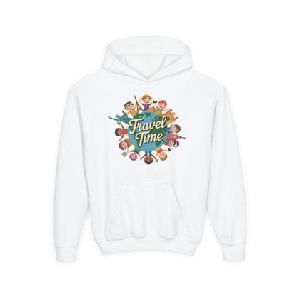 Youth Travel Time Hoodie — Kids Adventure Graphic Hoodie TEEZOCA