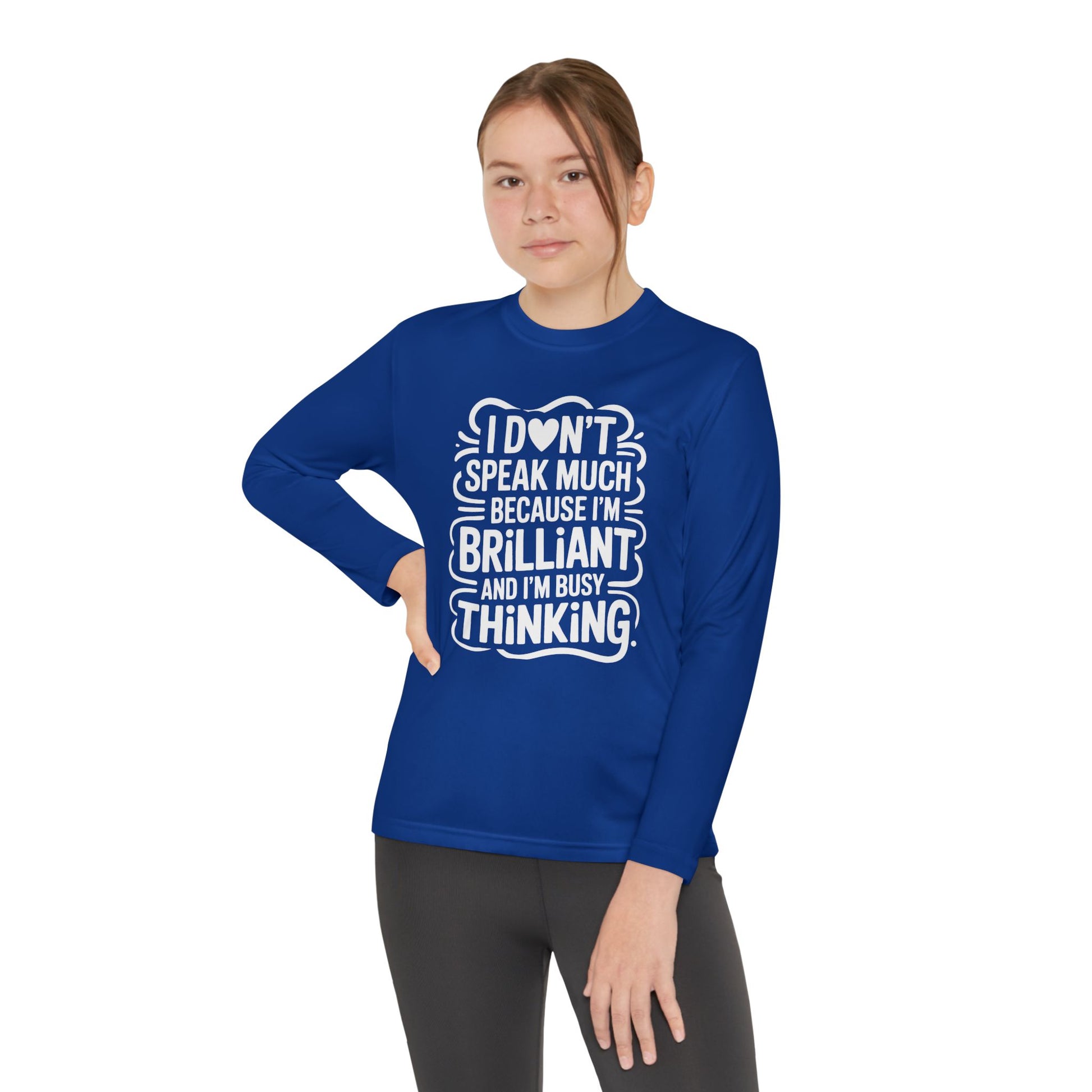 I Don’t Speak Much Because I’m Brilliant Kids Long Sleeve Shirt TEEZOCA