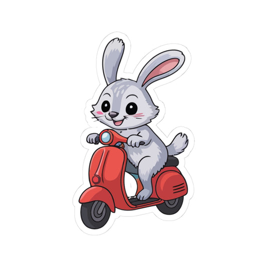 TEEZOCA bunny scooter sticker cute rabbit cartoon