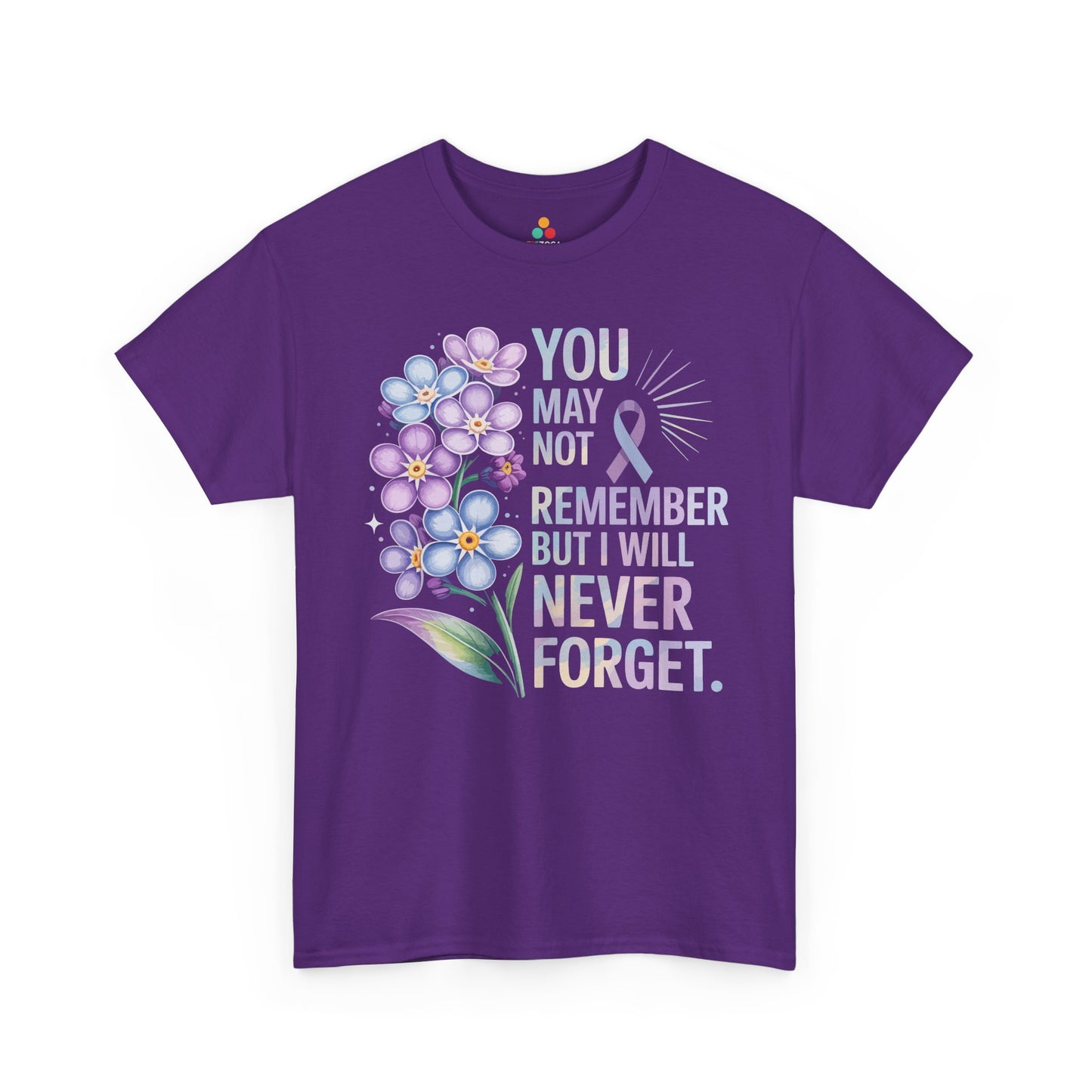 Never Forget Alzheimer Awareness Floral Unisex T-shirt | TEEZOCA 