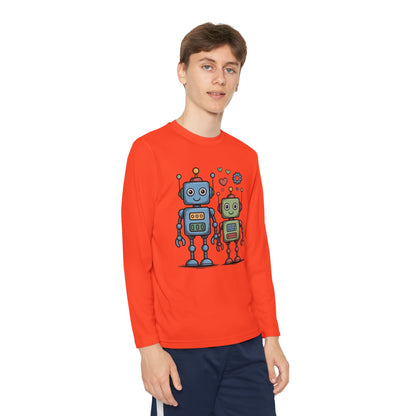 Cute Robot Friends Kids Long Sleeve T-Shirt | TEEZOCA 