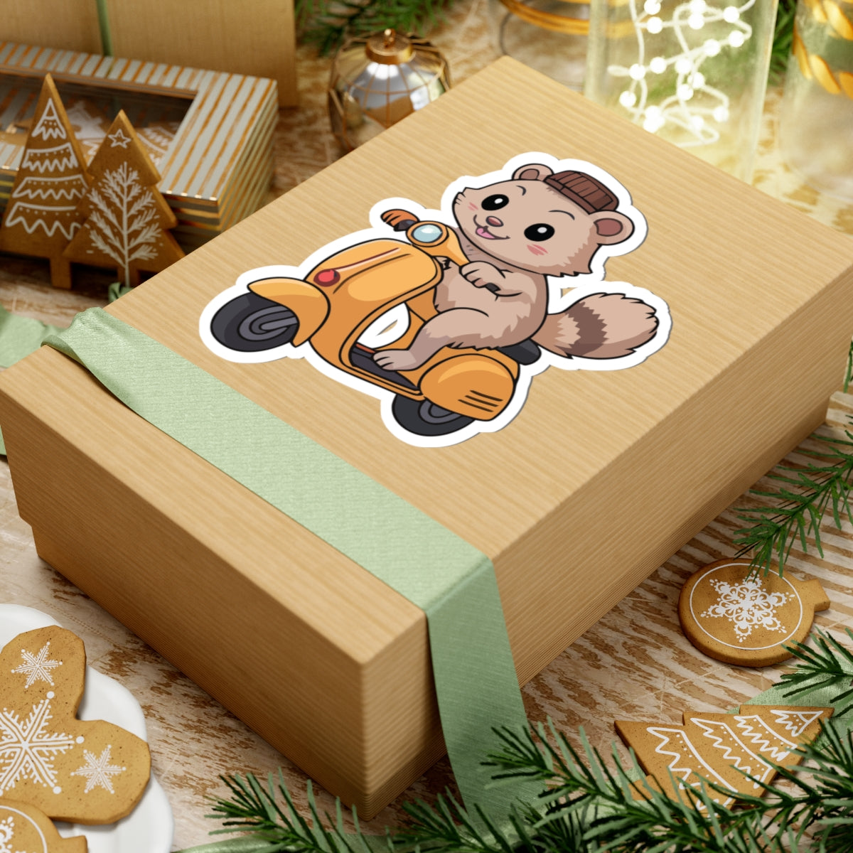 TEEZOCA cartoon bear scooter sticker animal illustration