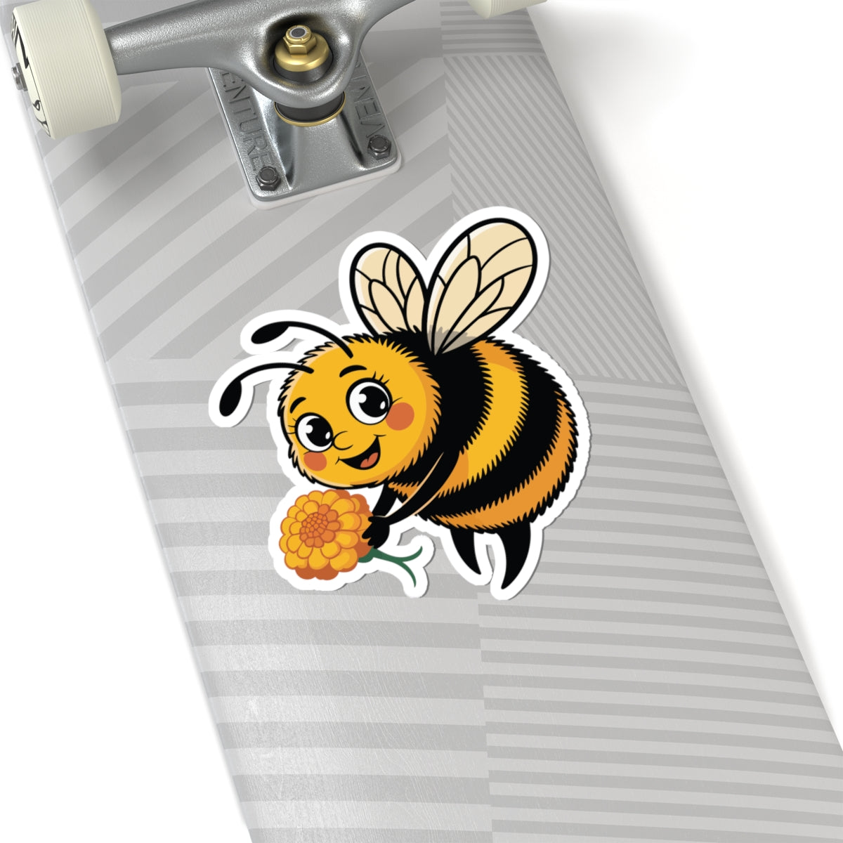 TEEZOCA cute bumblebee holding flower sticker cartoon bee illustration