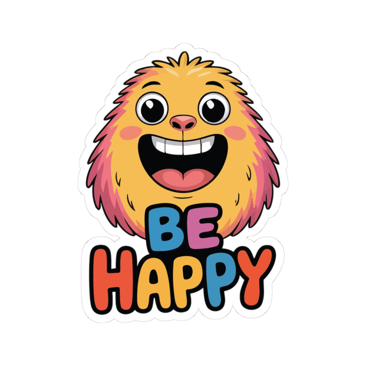 TEEZOCA be happy cute monster sticker smiling cartoon character