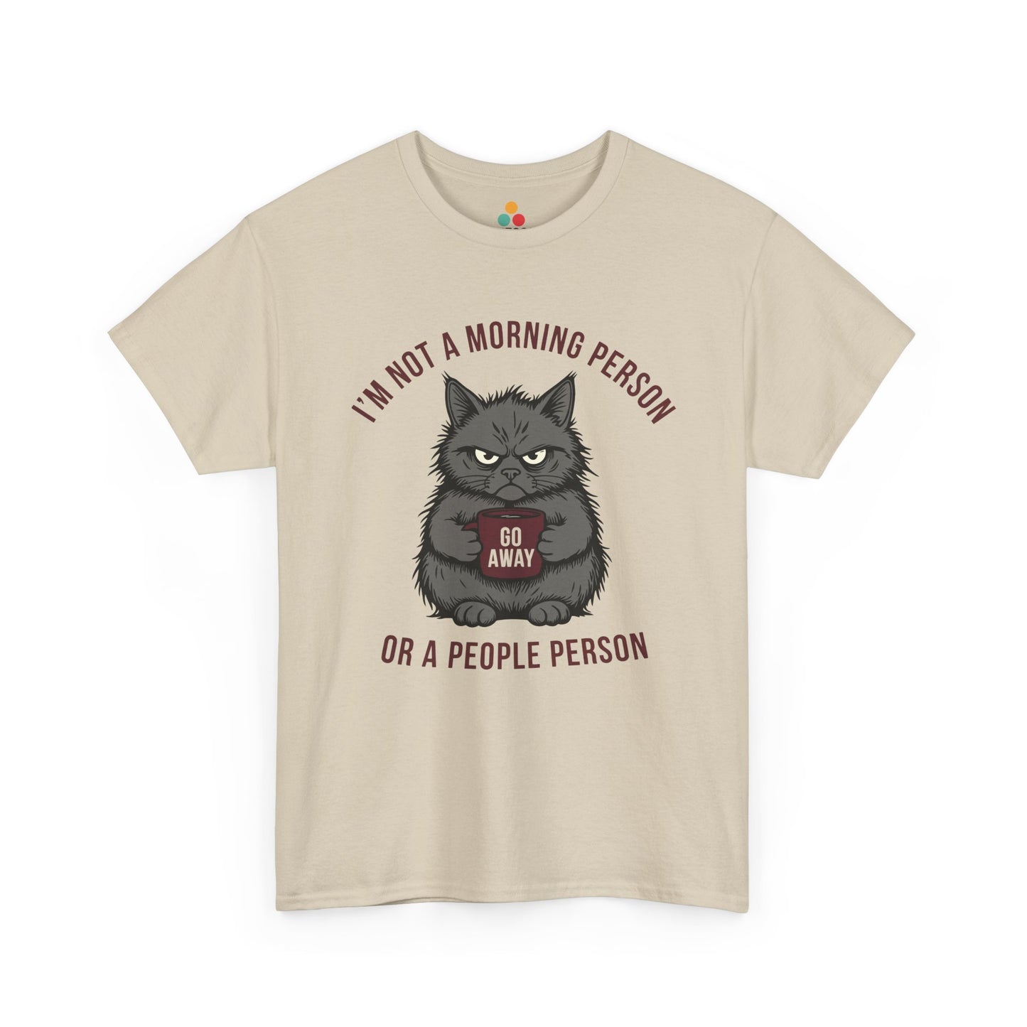 Grumpy Cat Coffee T‑Shirt – “I’m Not a Morning Person or a People Person” Funny Introvert Tee | TEEZOCA 