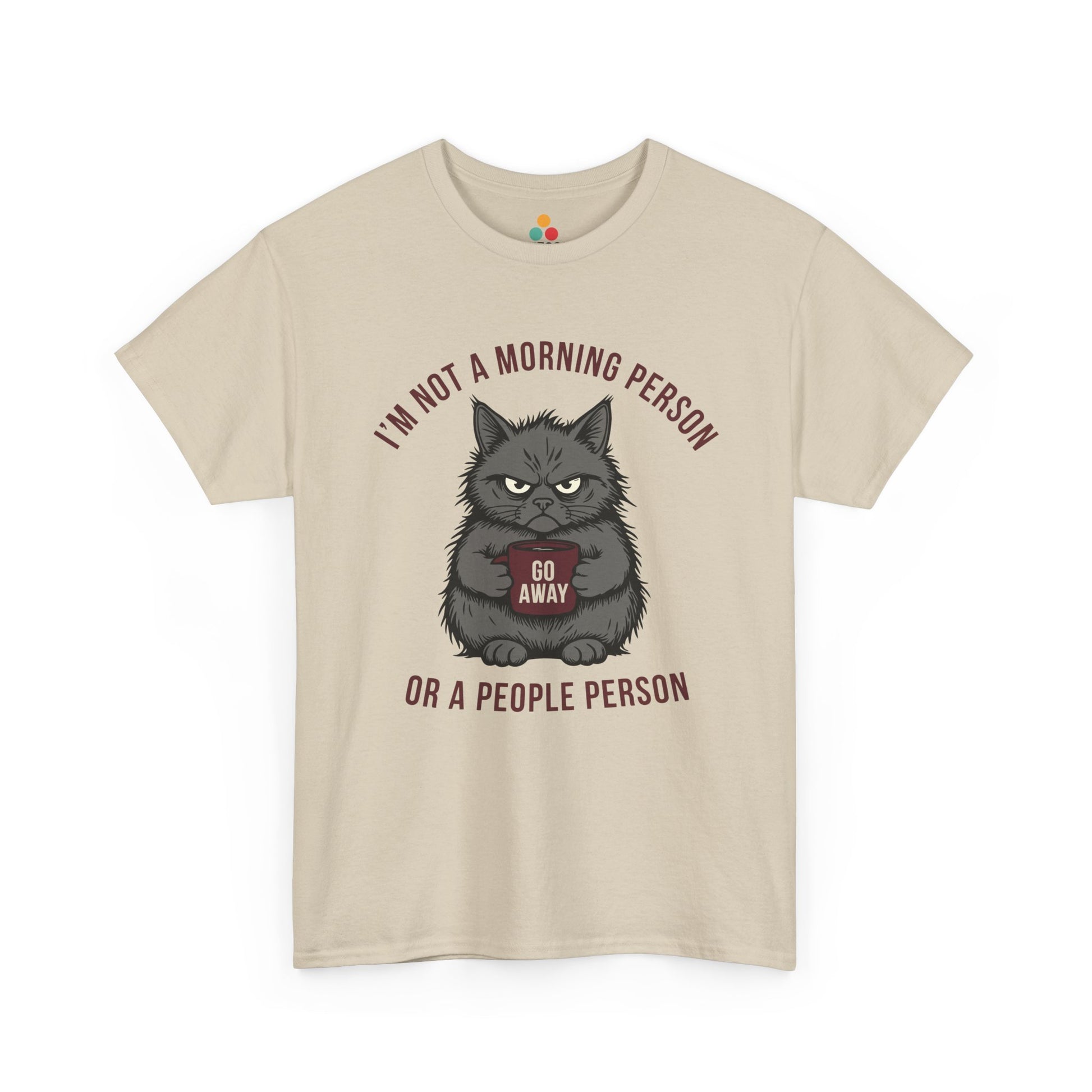 Grumpy Cat Coffee T‑Shirt – “I’m Not a Morning Person or a People Person” Funny Introvert Tee | TEEZOCA 