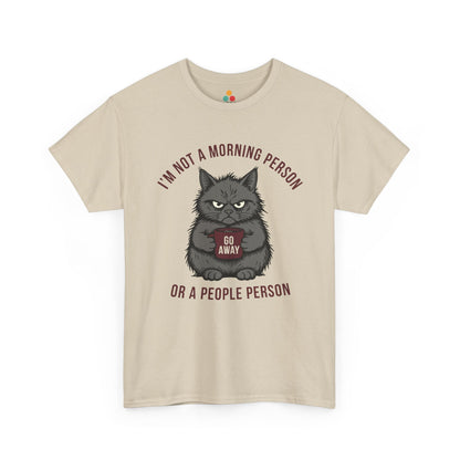 Grumpy Cat Coffee T‑Shirt – “I’m Not a Morning Person or a People Person” Funny Introvert Tee | TEEZOCA 
