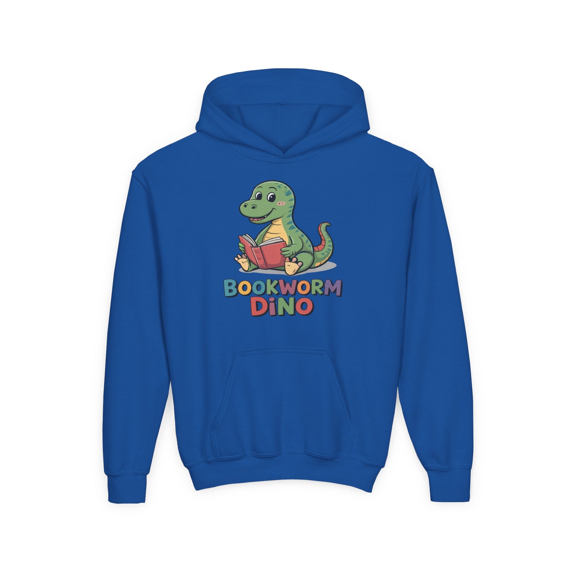 Bookworm Dino Hoodie — Cute Kids Dinosaur Reading Sweatshirt TEEZOCA