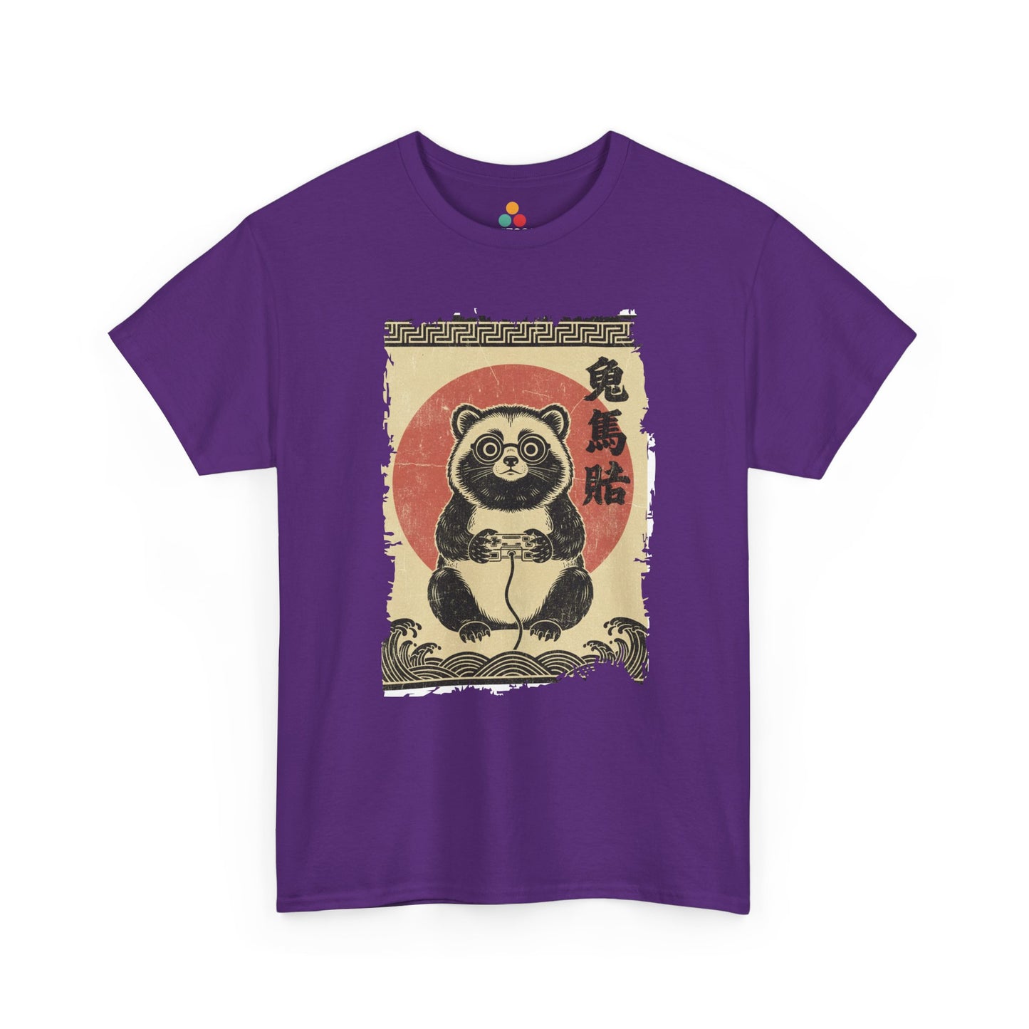 Panda Gamer Vintage Tee Japanese Ukiyo-e Graphic T-Shirt