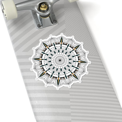 TEEZOCA geometric mandala sticker symmetrical circular line art design