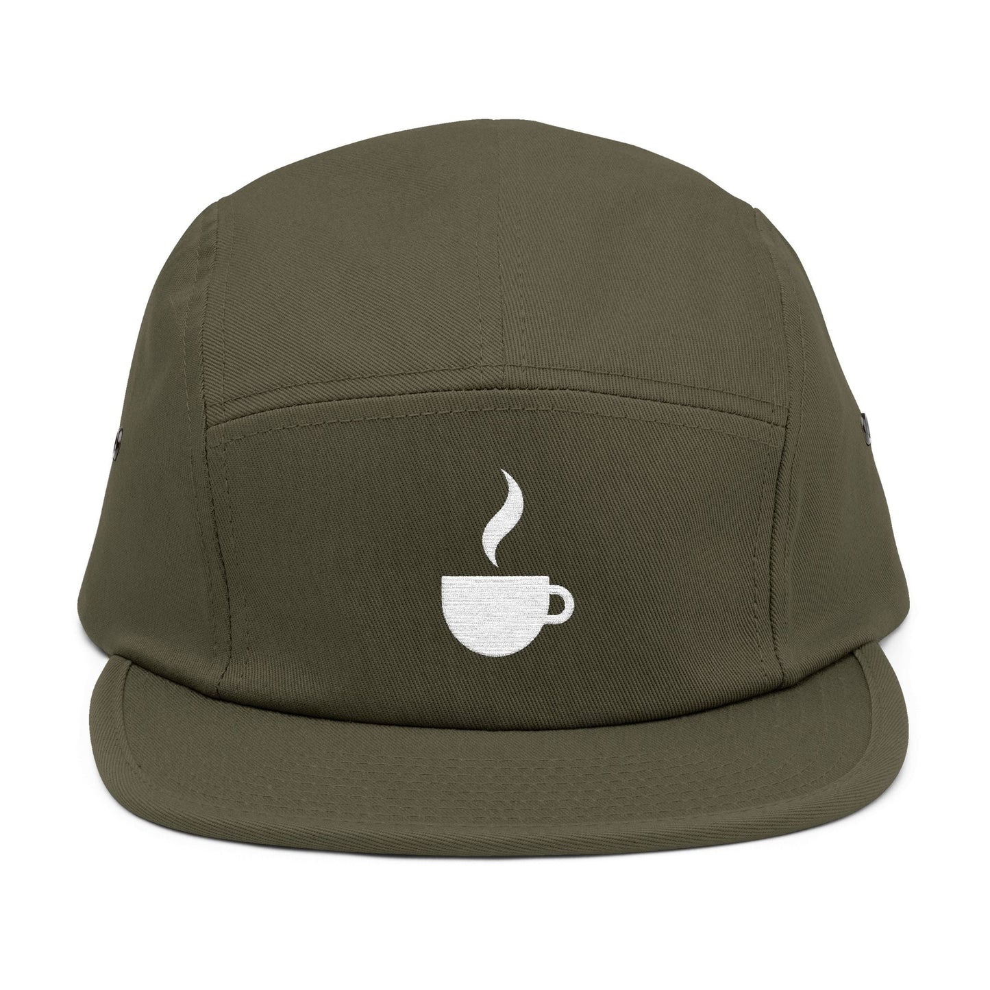 Coffee Cup Embroidered 5-Panel Cap TEEZOCA