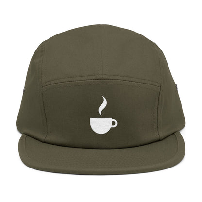 Coffee Cup Embroidered 5-Panel Cap TEEZOCA