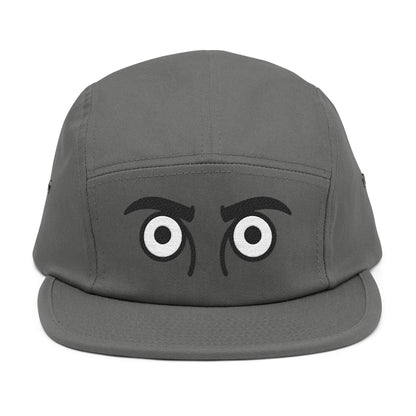 Gray cap with cartoon eyes on a white background. TEEZOCA
