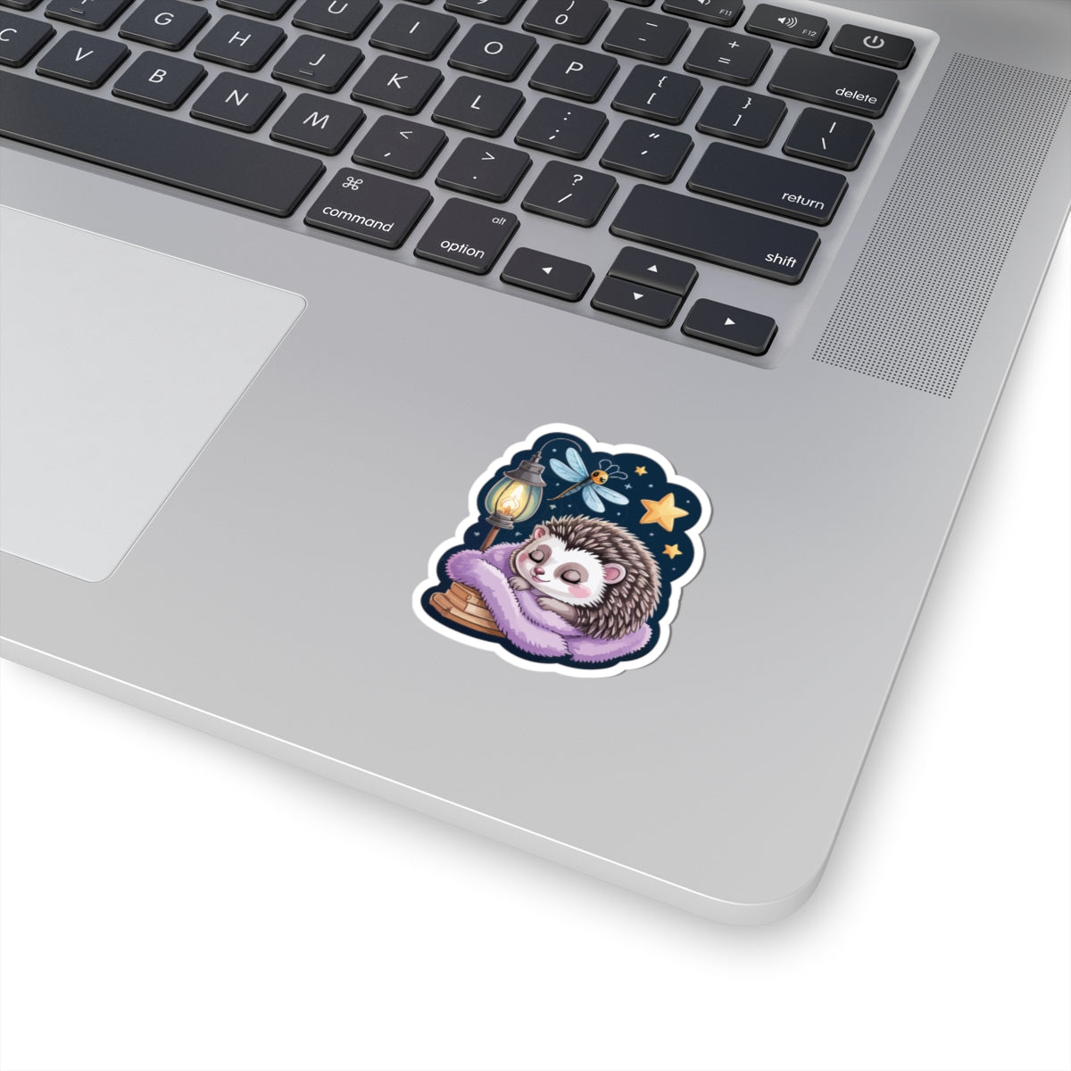 TEEZOCA adorable hedgehog night sticker featuring sleeping animal under stars