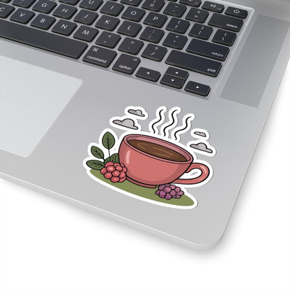 TEEZOCA cottagecore coffee cup with berries artwork