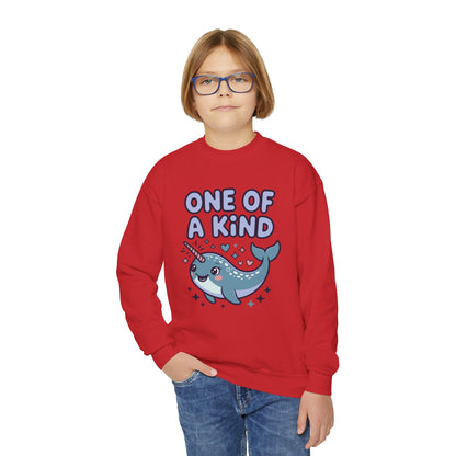 One of a Kind Narwhal Youth Crewneck Sweatshirt TEEZOCA