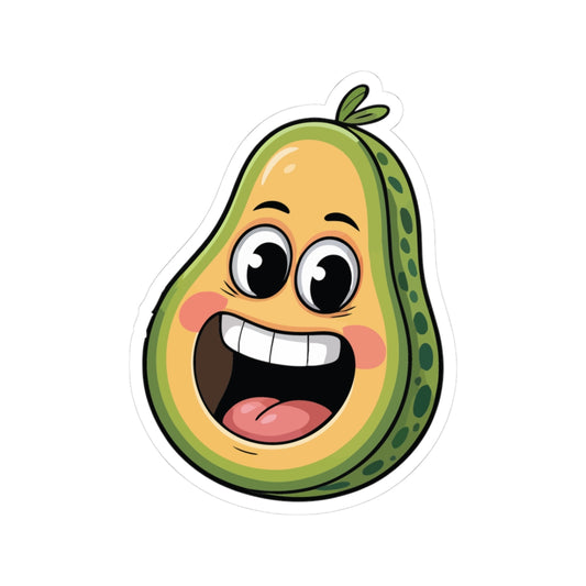 TEEZOCA happy avocado cartoon sticker cute smiling fruit